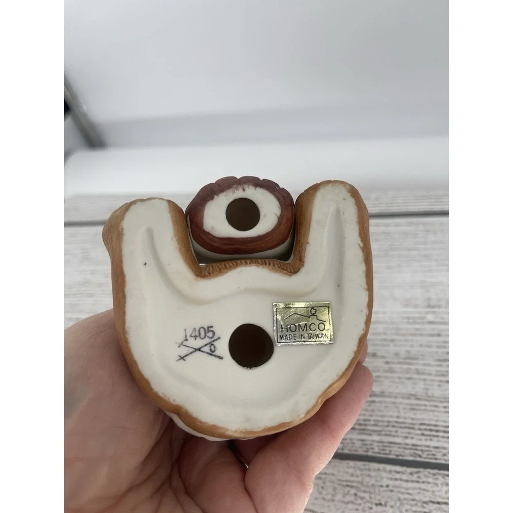 Homco bear with‎ basket of apples